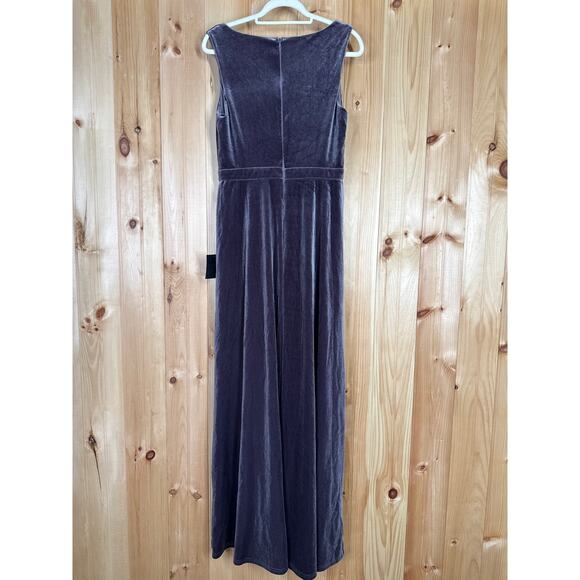 NWT Lulus Beautiful Night Dusty Purple Velvet Sleeveless Maxi Dress Wedding Sz L - Picture 4 of 8